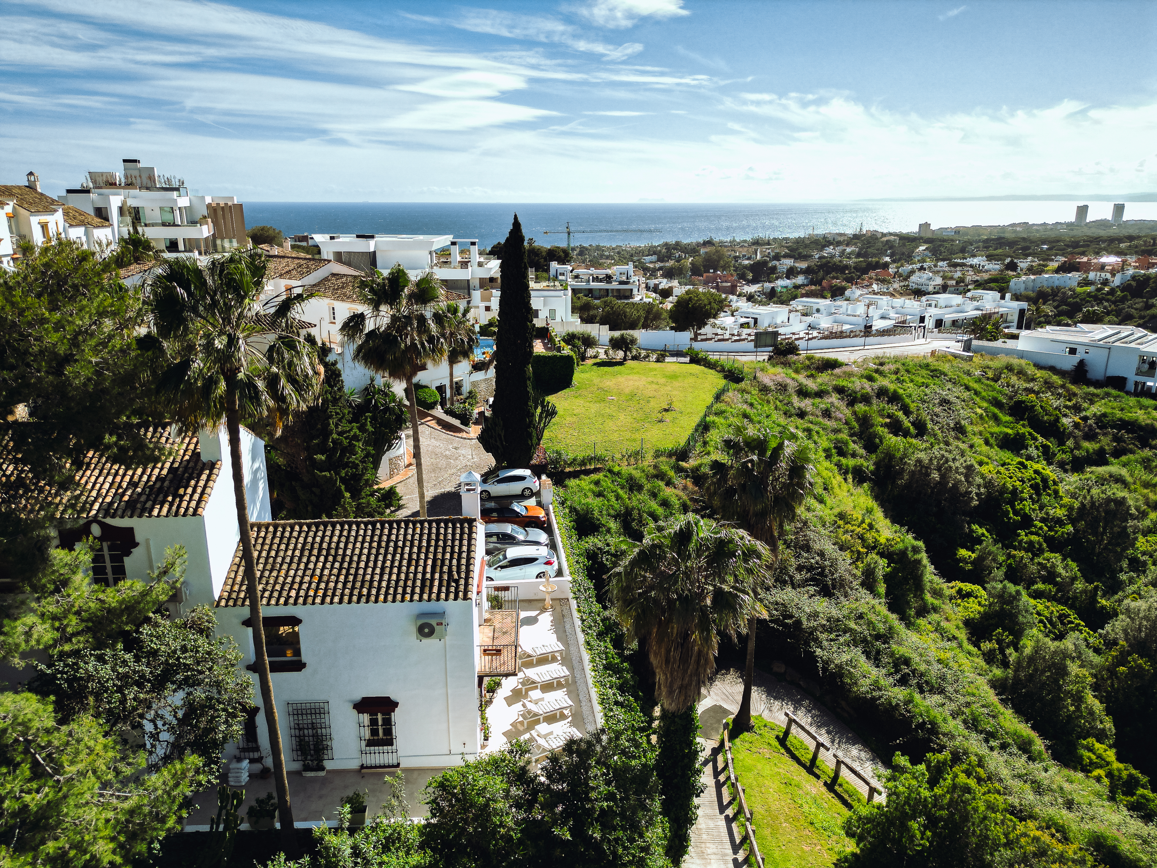 Casa Patricia aerial view with sea view