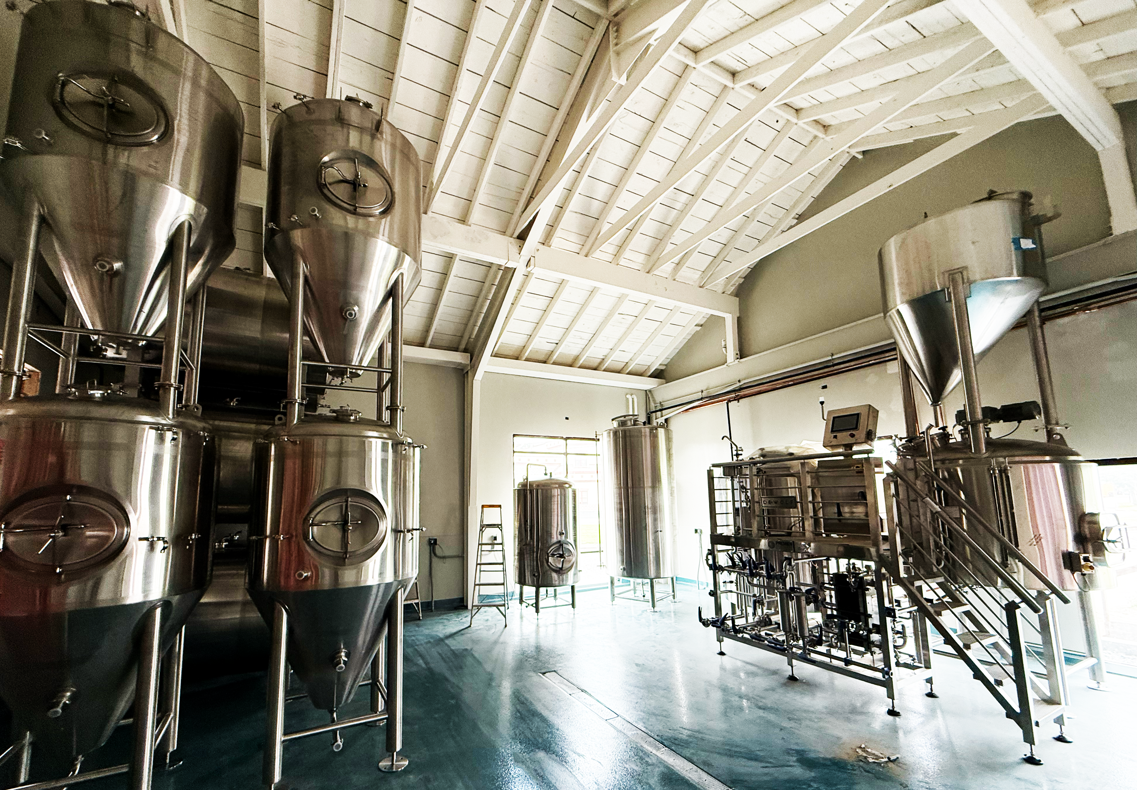 Brewing equipment at DeWolf Brewing Company