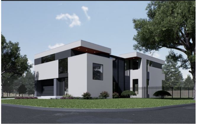 Modern architectural home with minimalist design