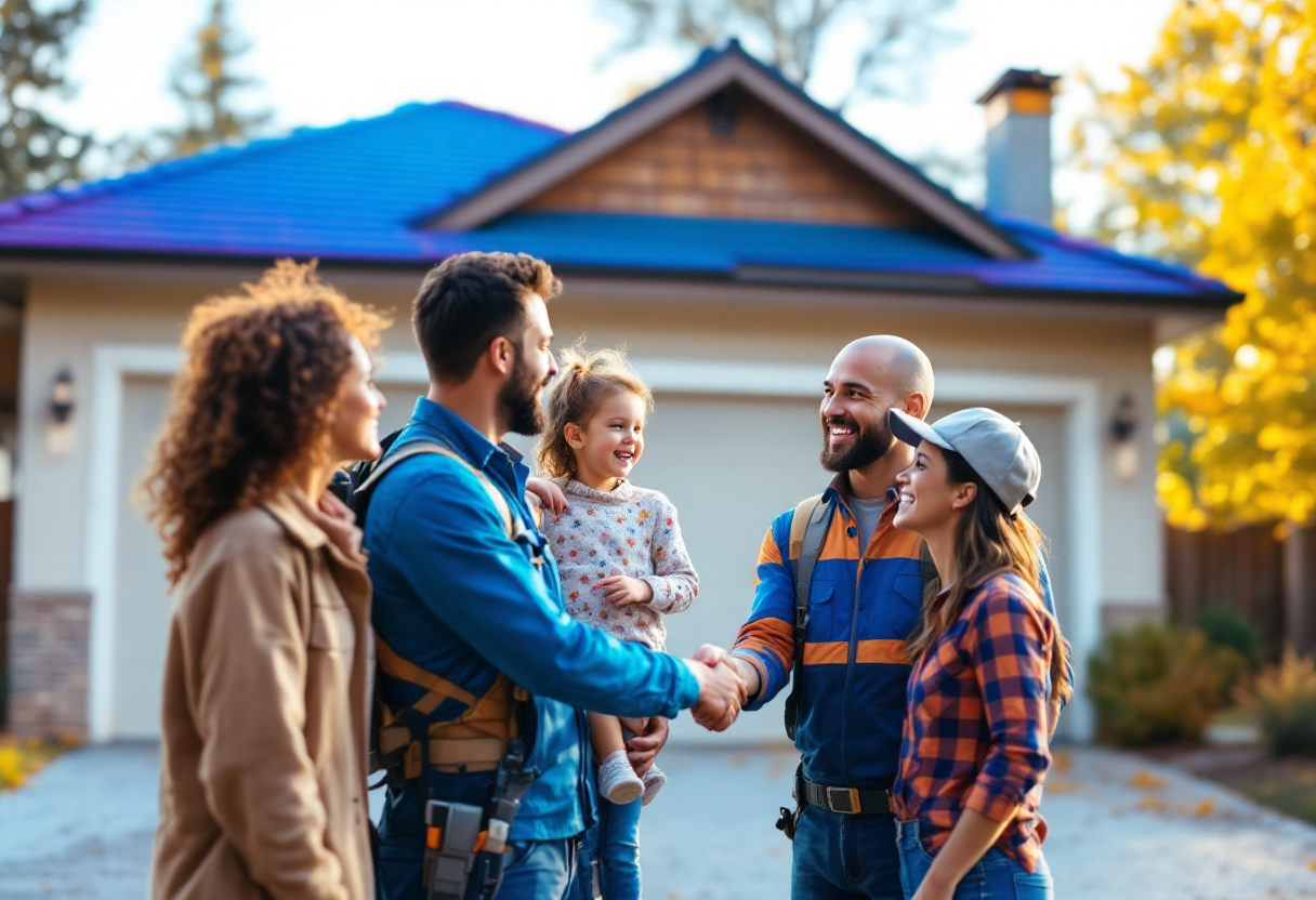 Roofer working on a bright sunny day