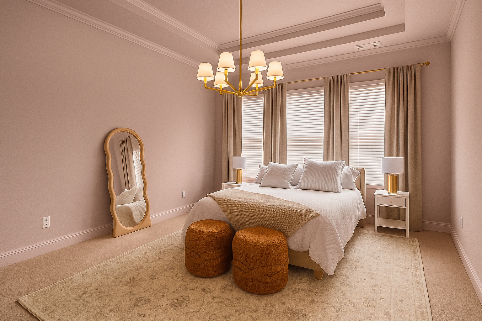 Elegant bedroom with neutral tones