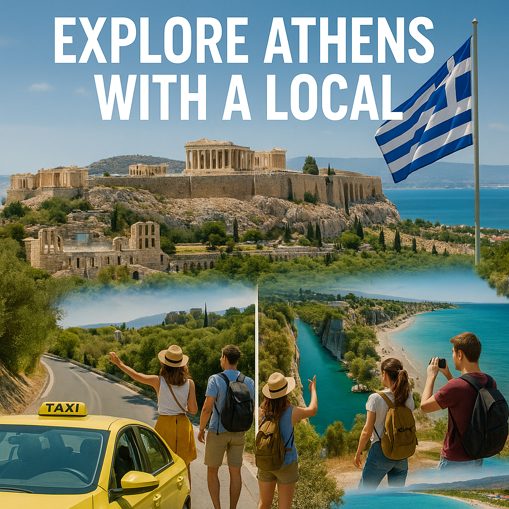 Athens sunset view with Acropolis