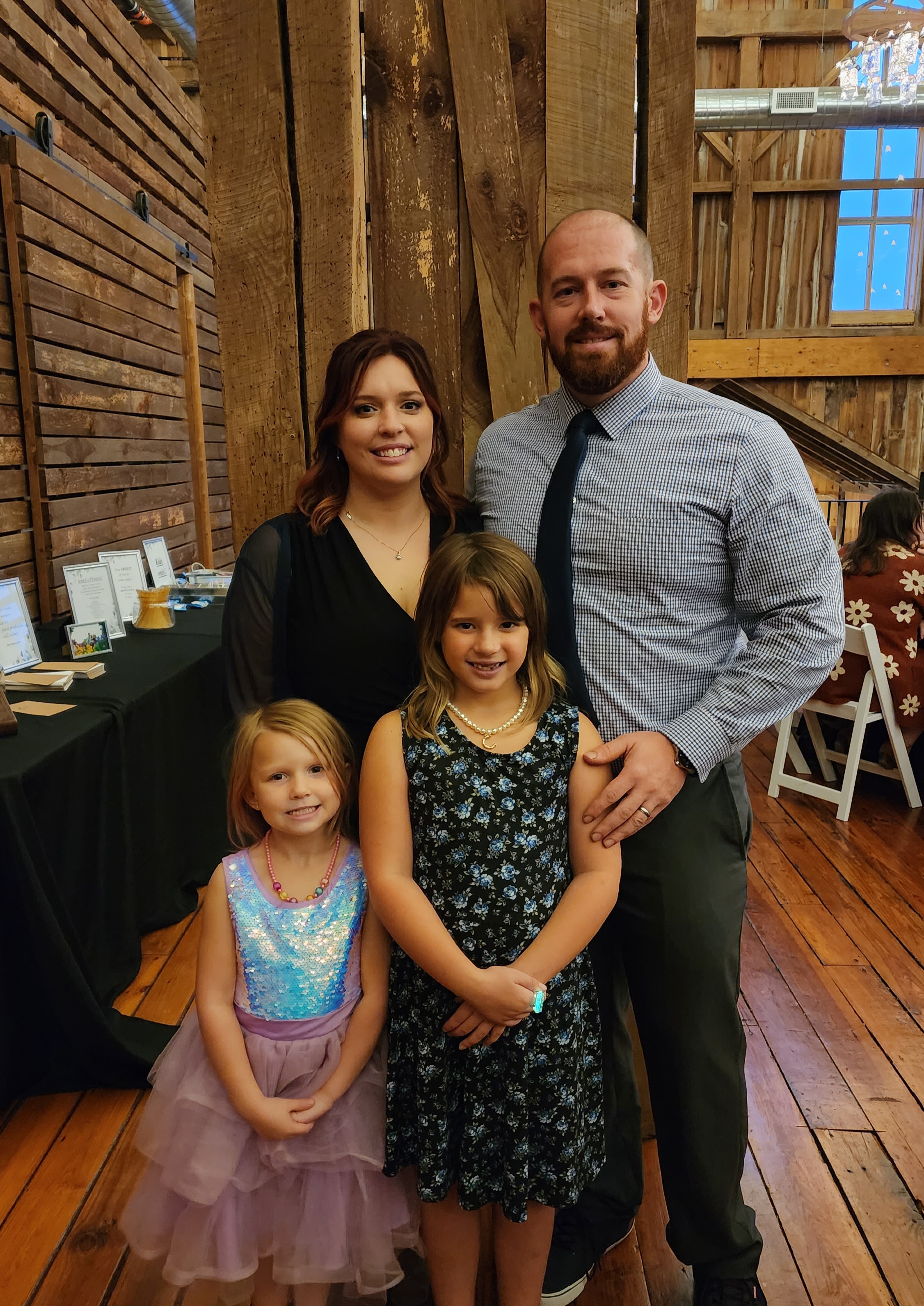 Happy family with two children