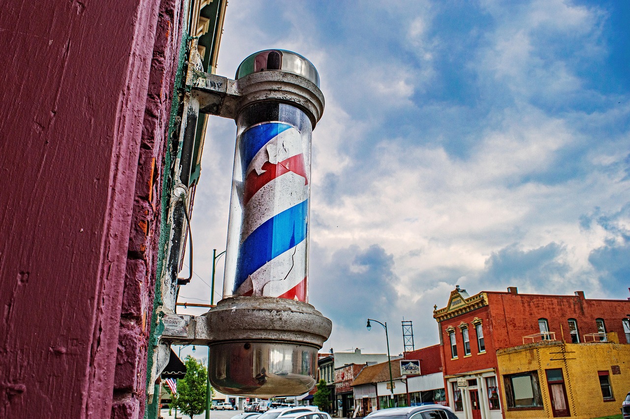 Vintage barber shop exterior