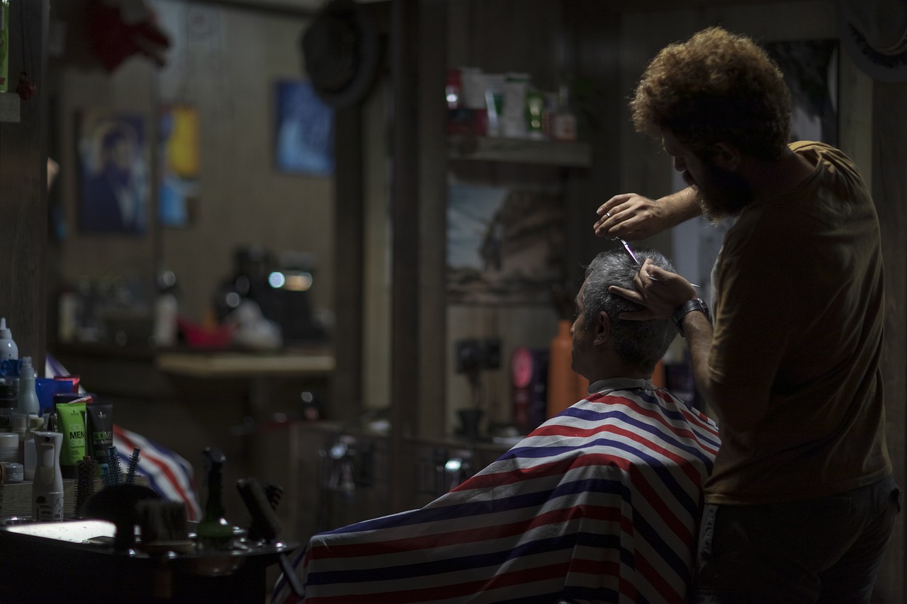 Professional barber at work