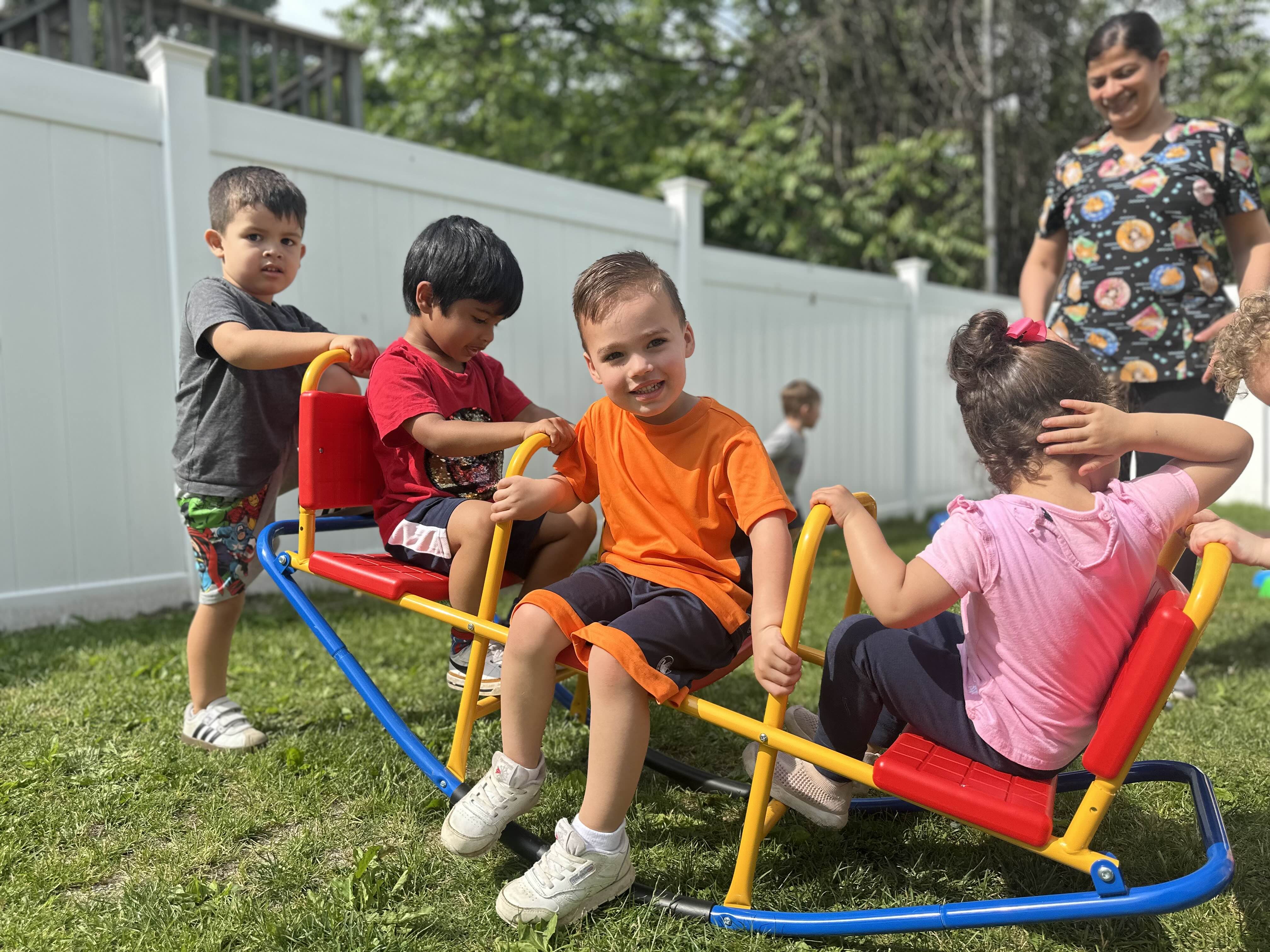 Children engaged in creative learning activities