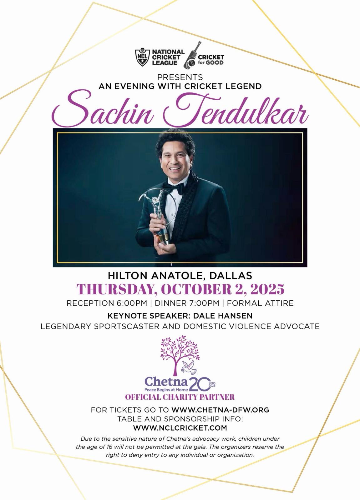 An Evening with Cricket Legend Sachin Tendulkar