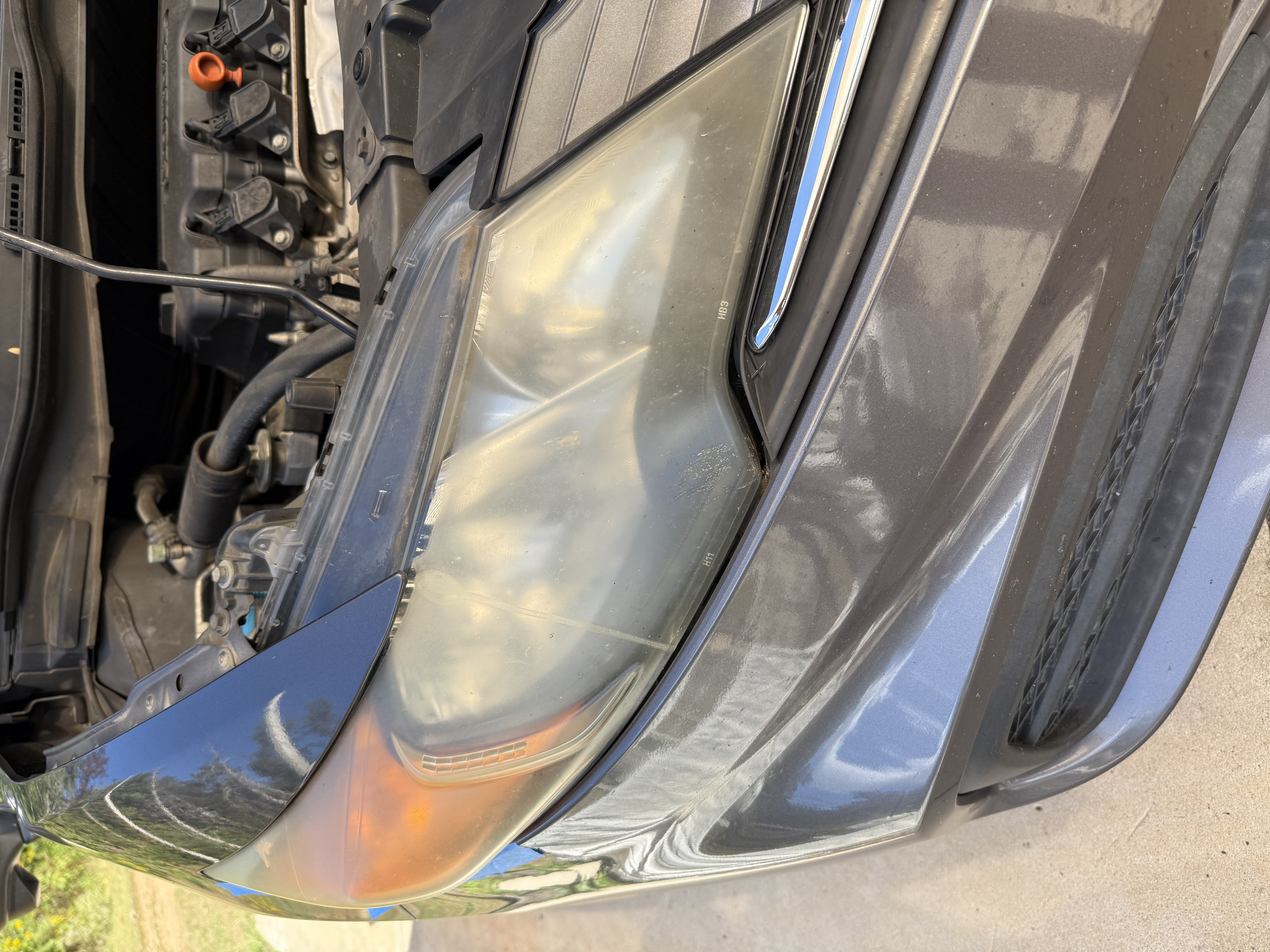 Before headlight restoration