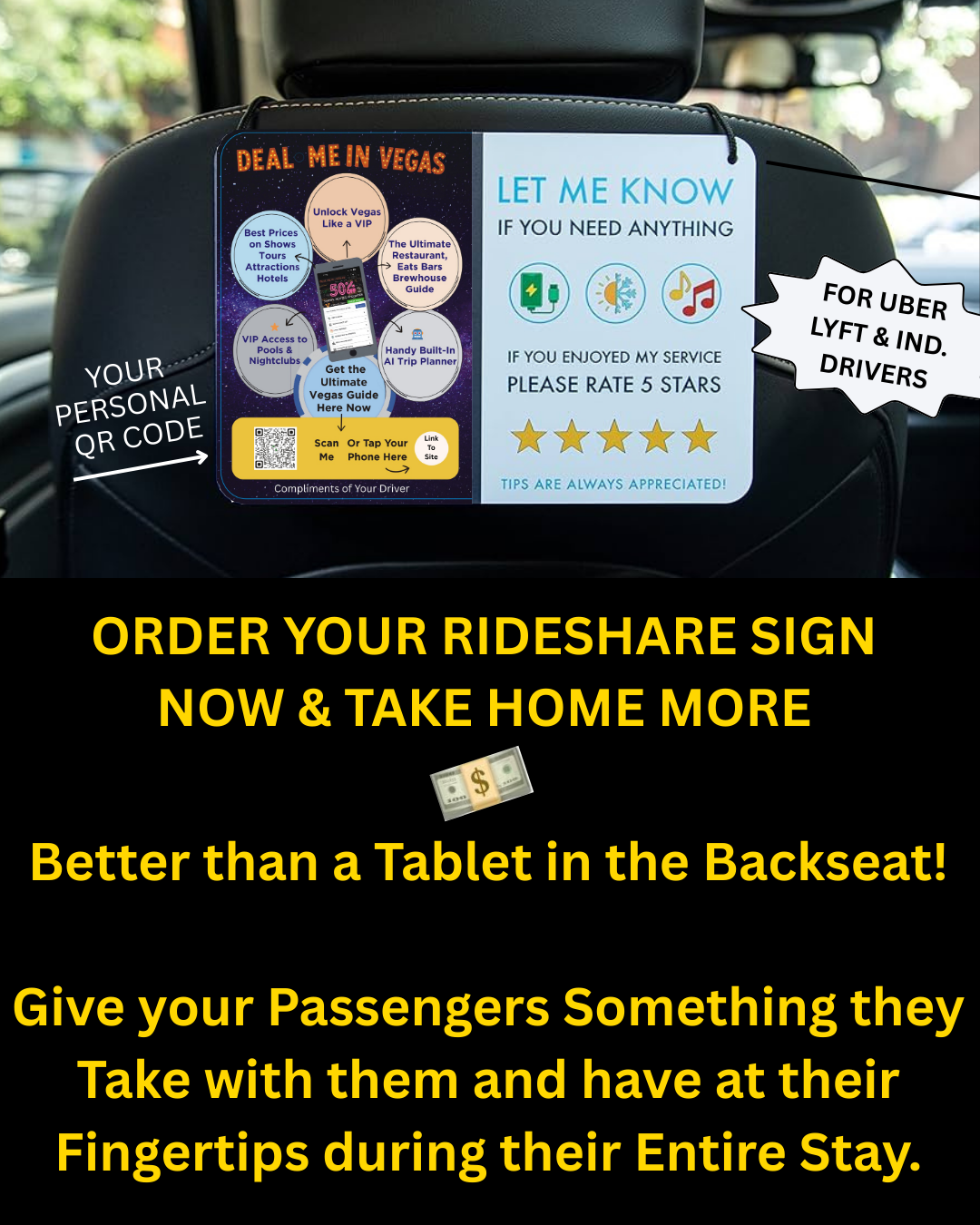 Order your rideshare sign now and take home more