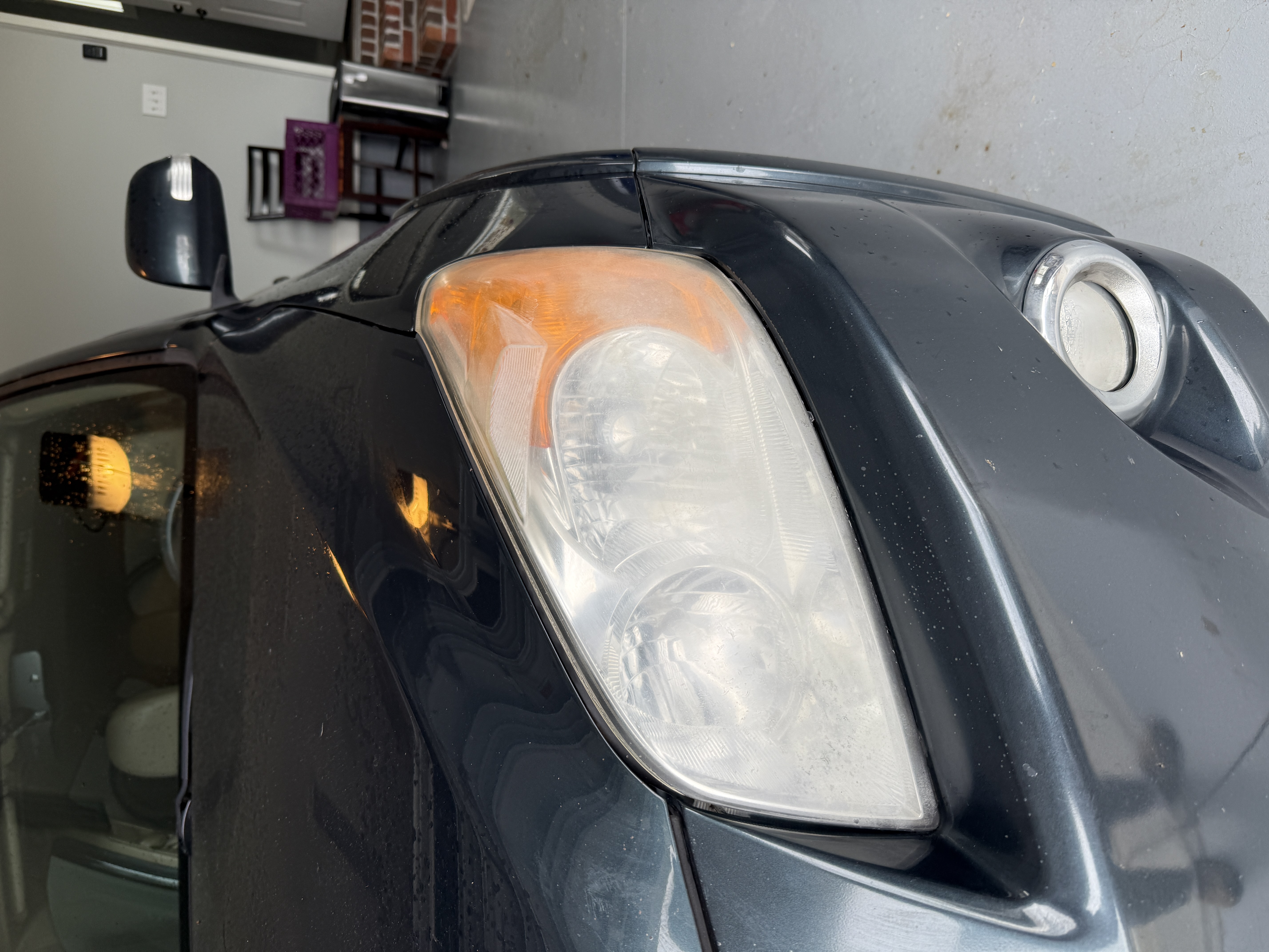 Before headlight restoration