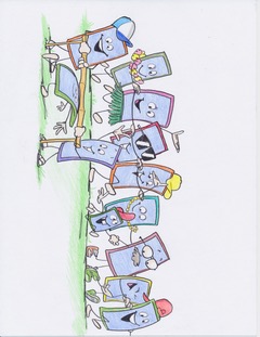 Phones walking away from family