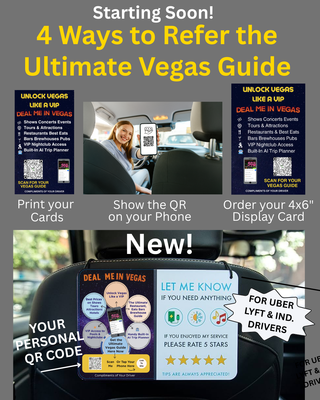 Driver showing QR code to passenger