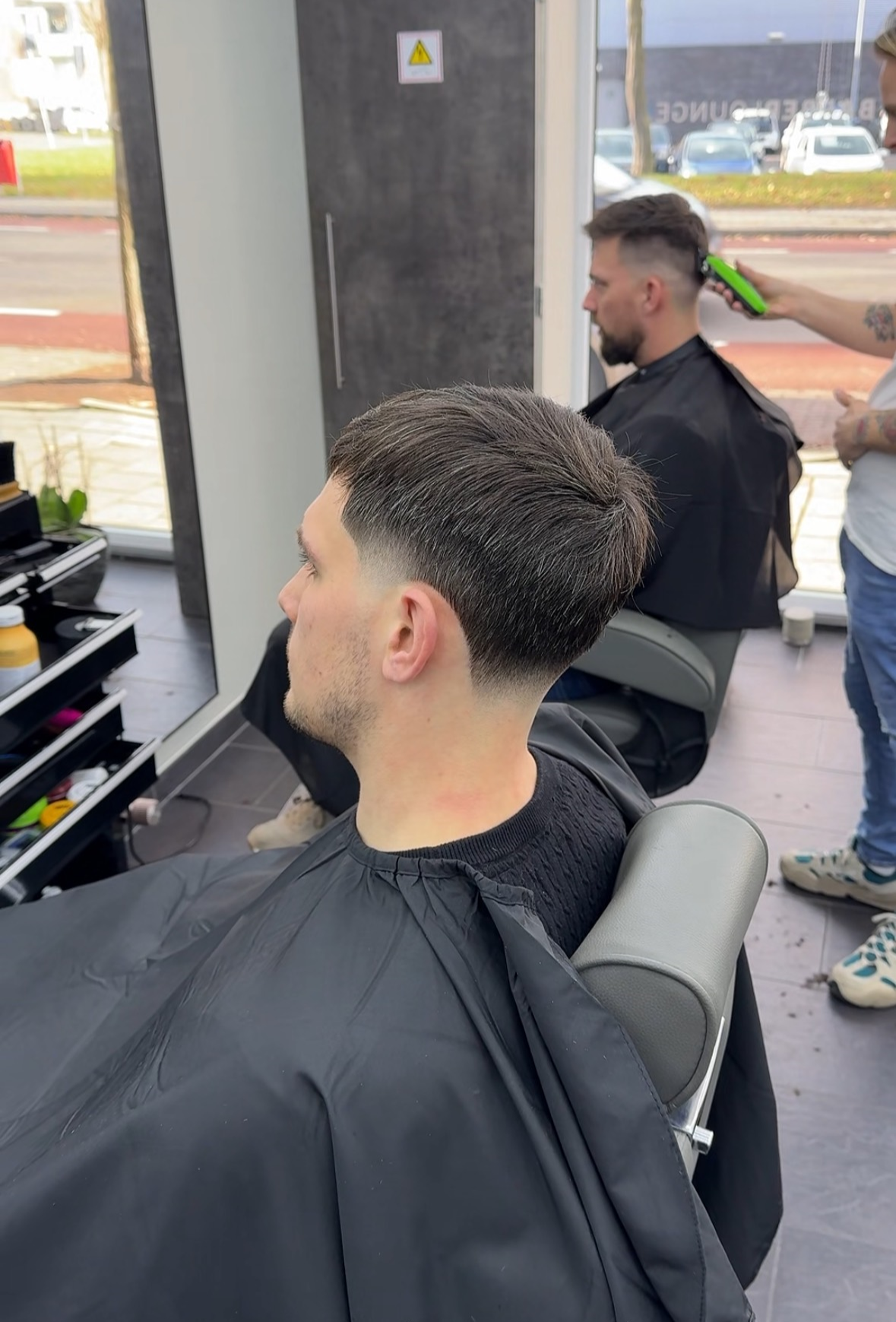 Man, Haircut in progress, Barbershop Sada