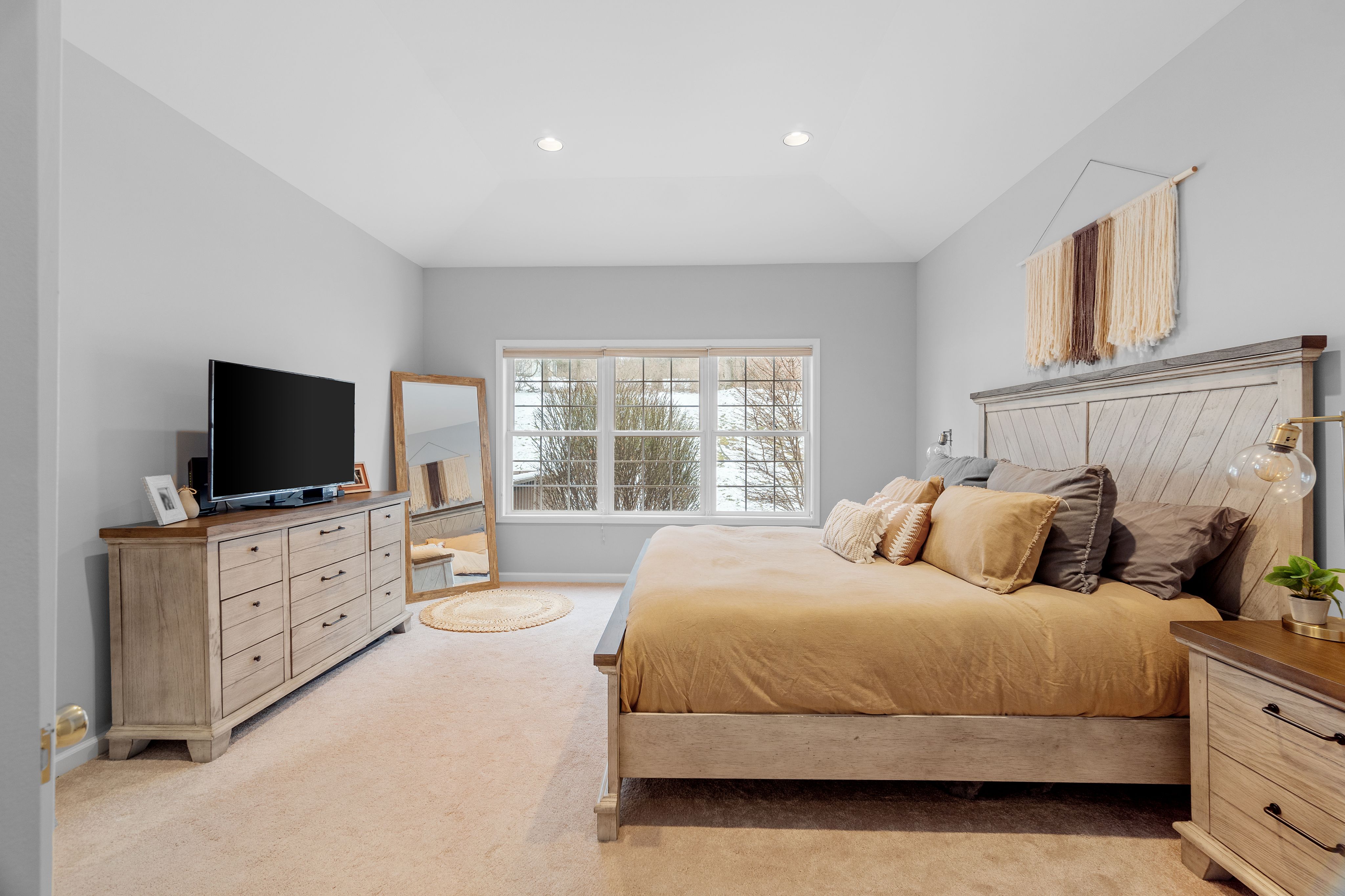 Master bedroom with farmhouse style