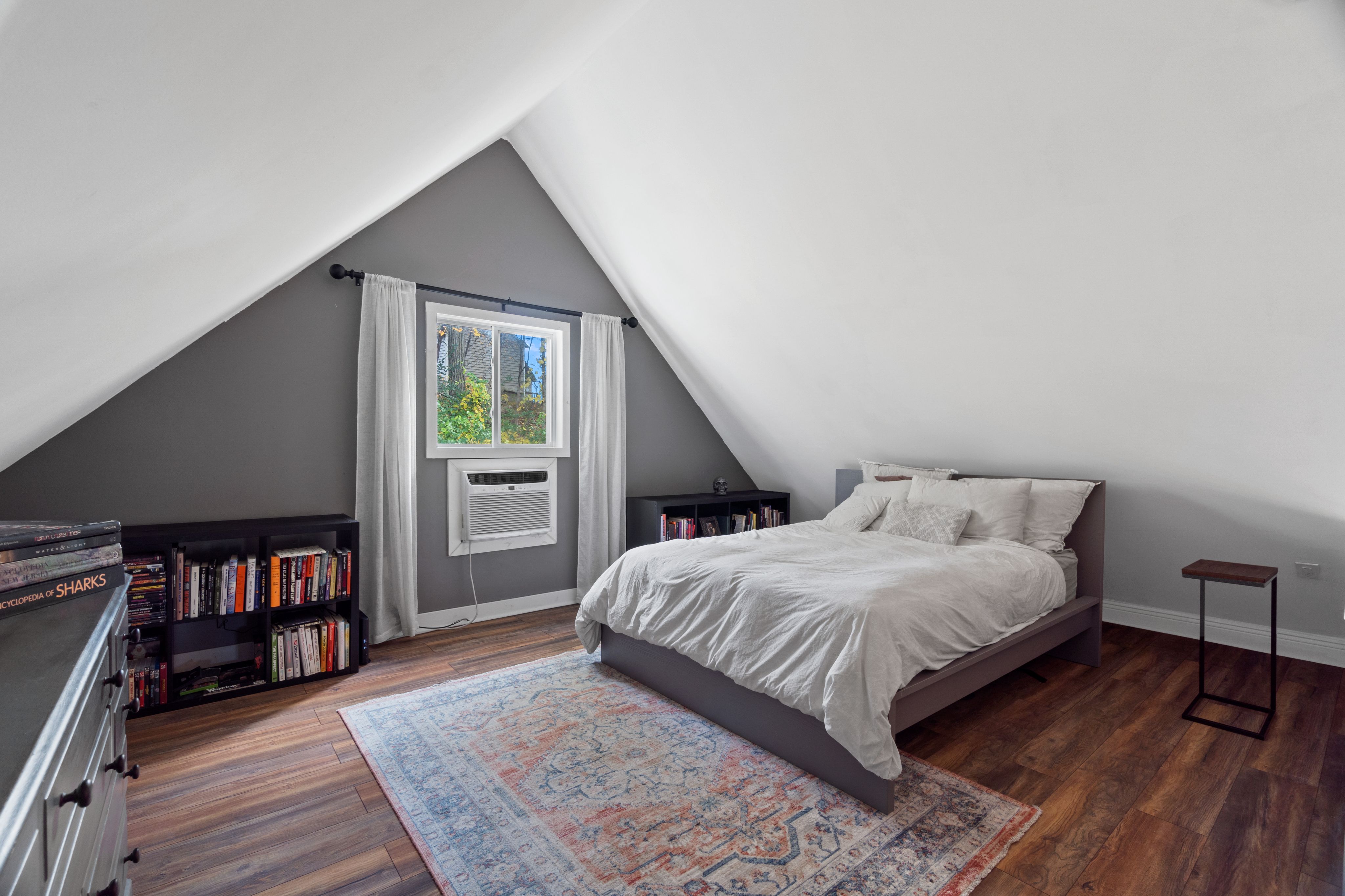 Attic bedroom with sloped ceiling