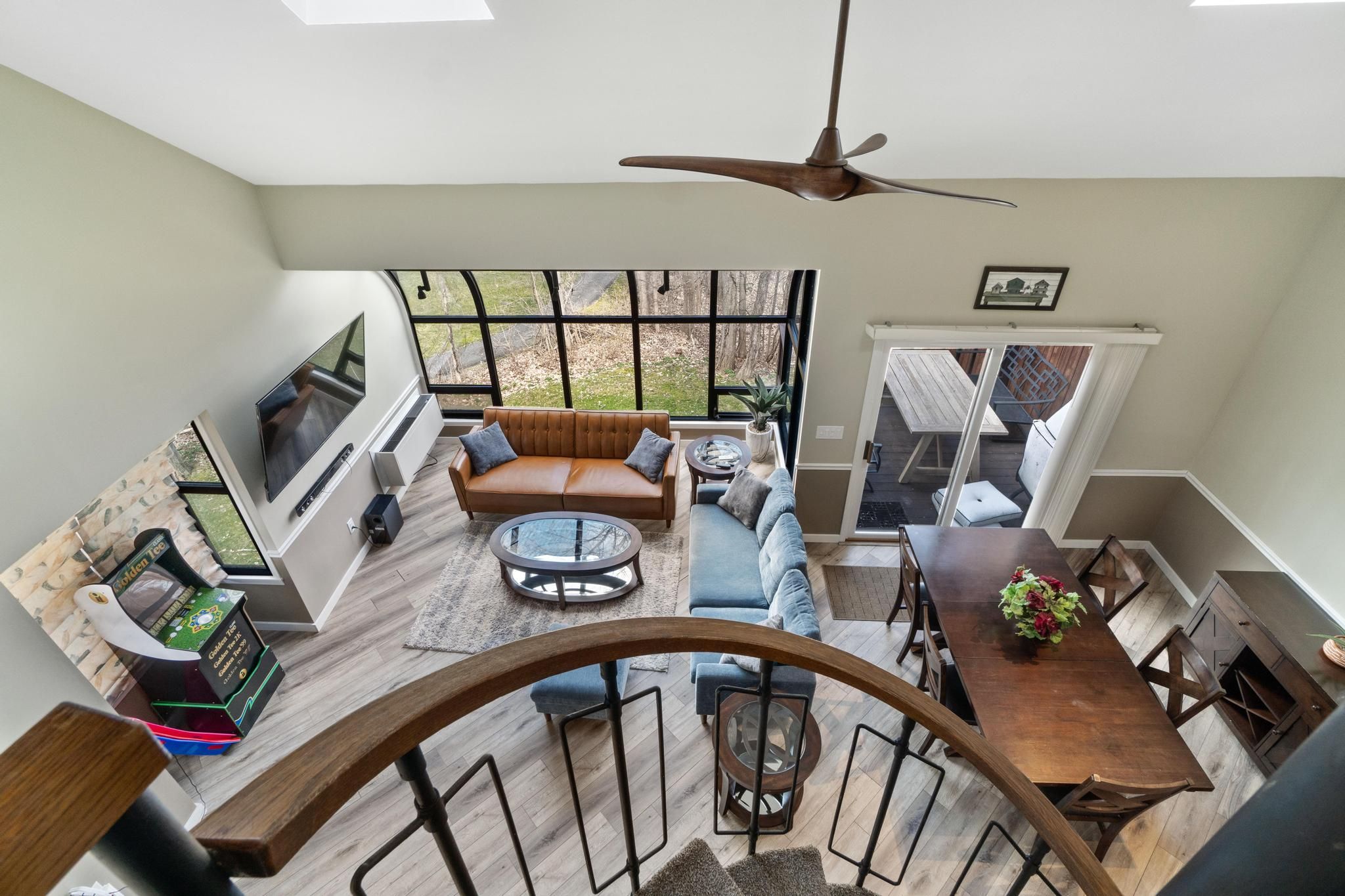 Aerial view of open concept living space