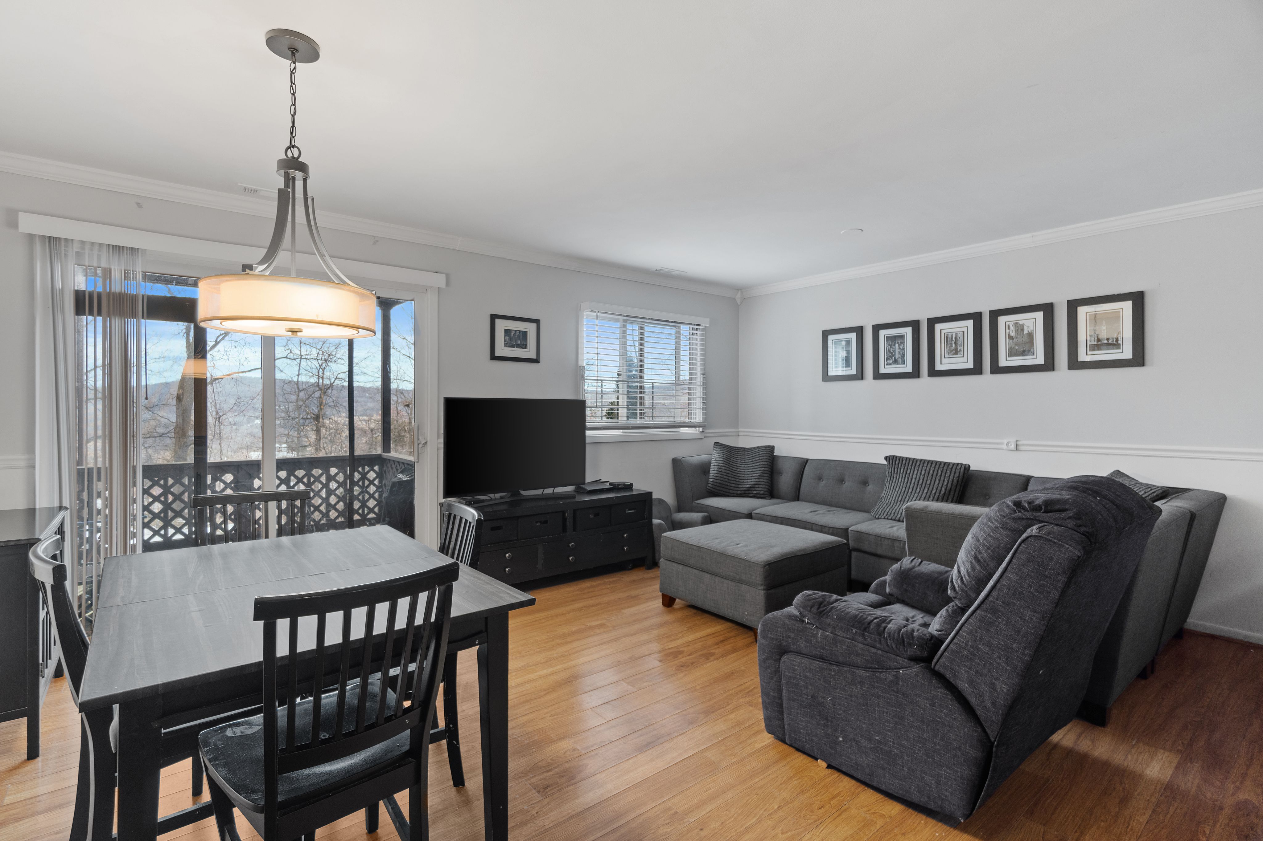 Living room with mountain views