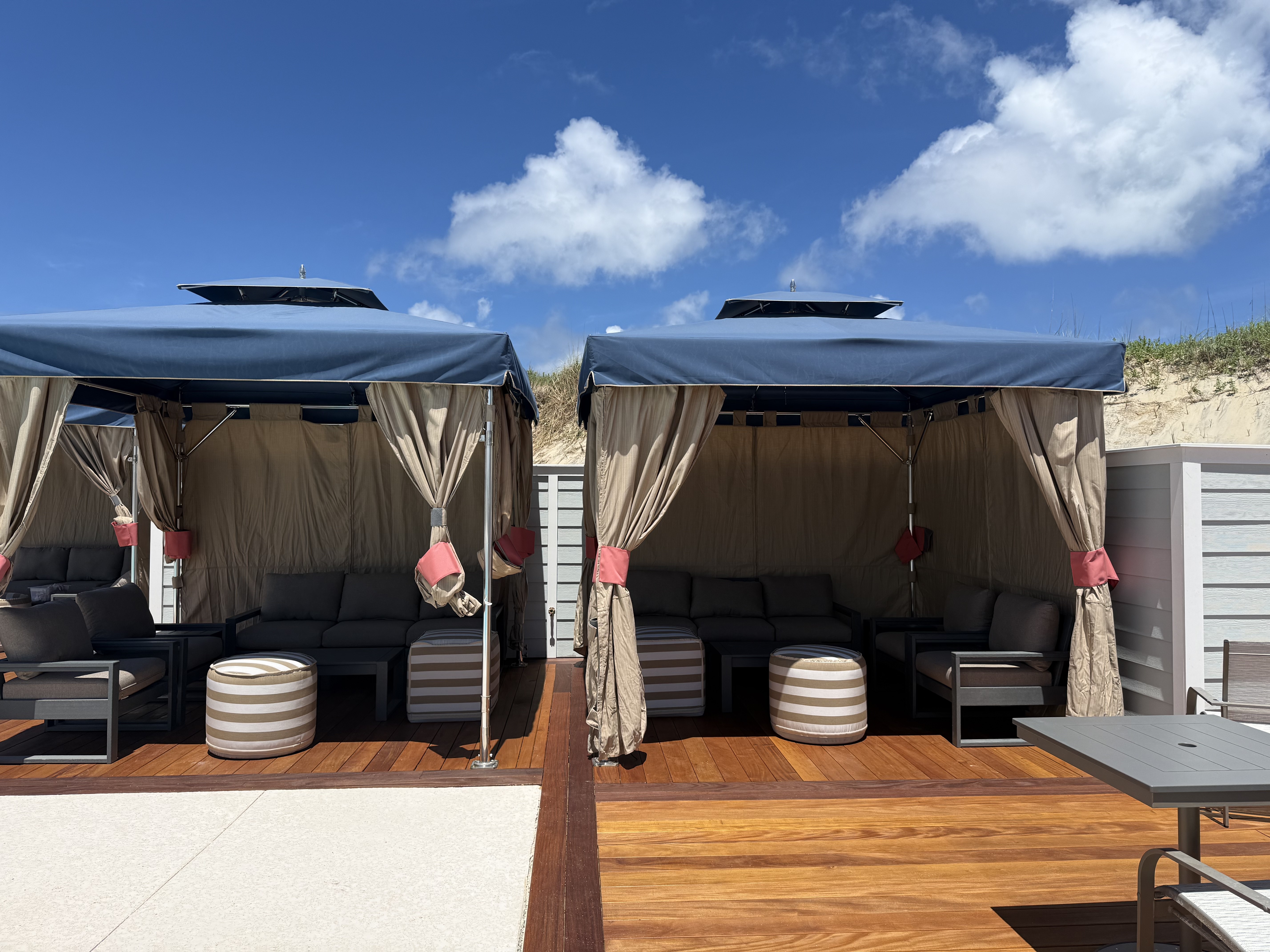 Beachside cabanas