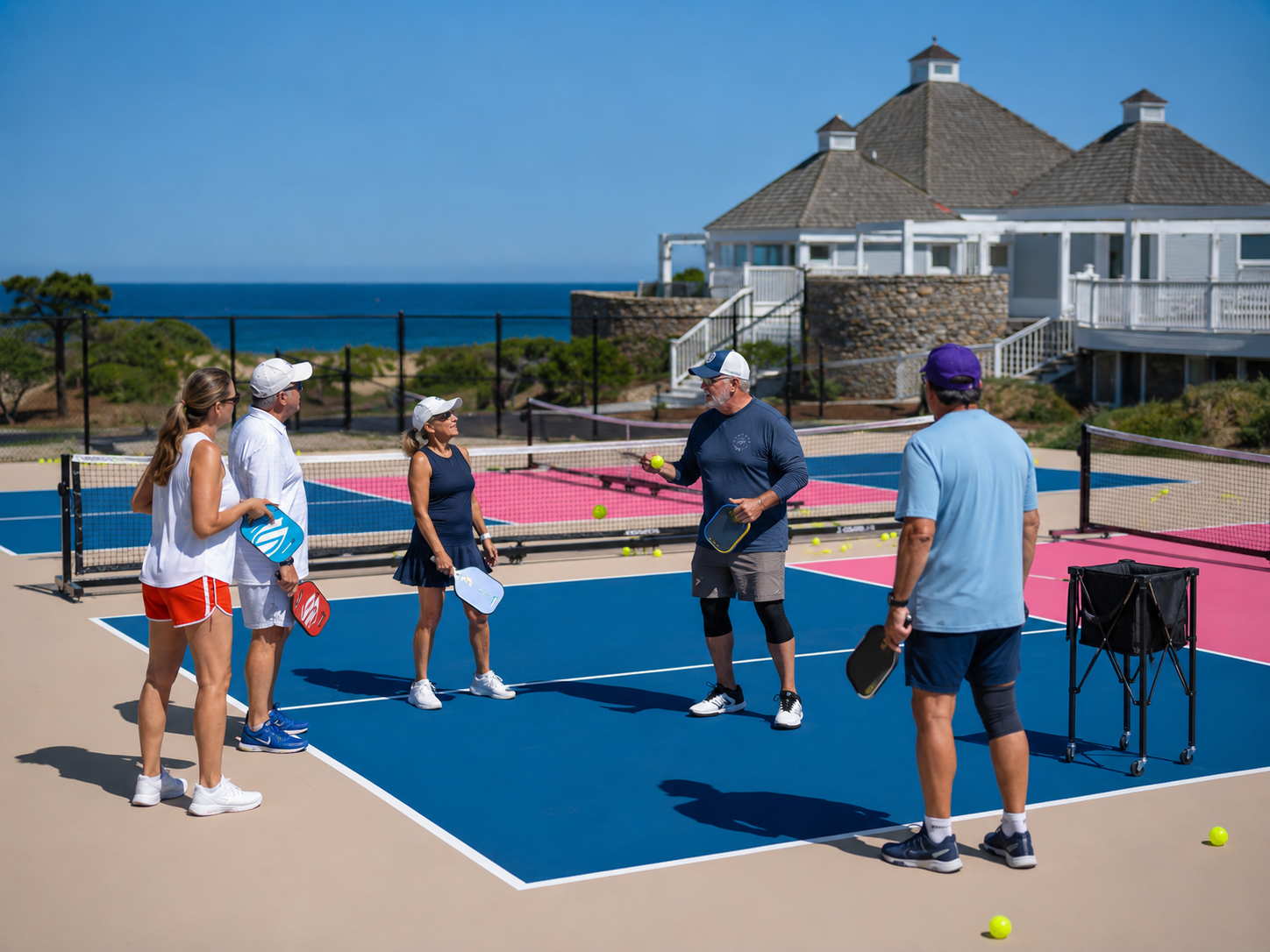 Six dedicated pickleball courts at Village Beach Club OBX