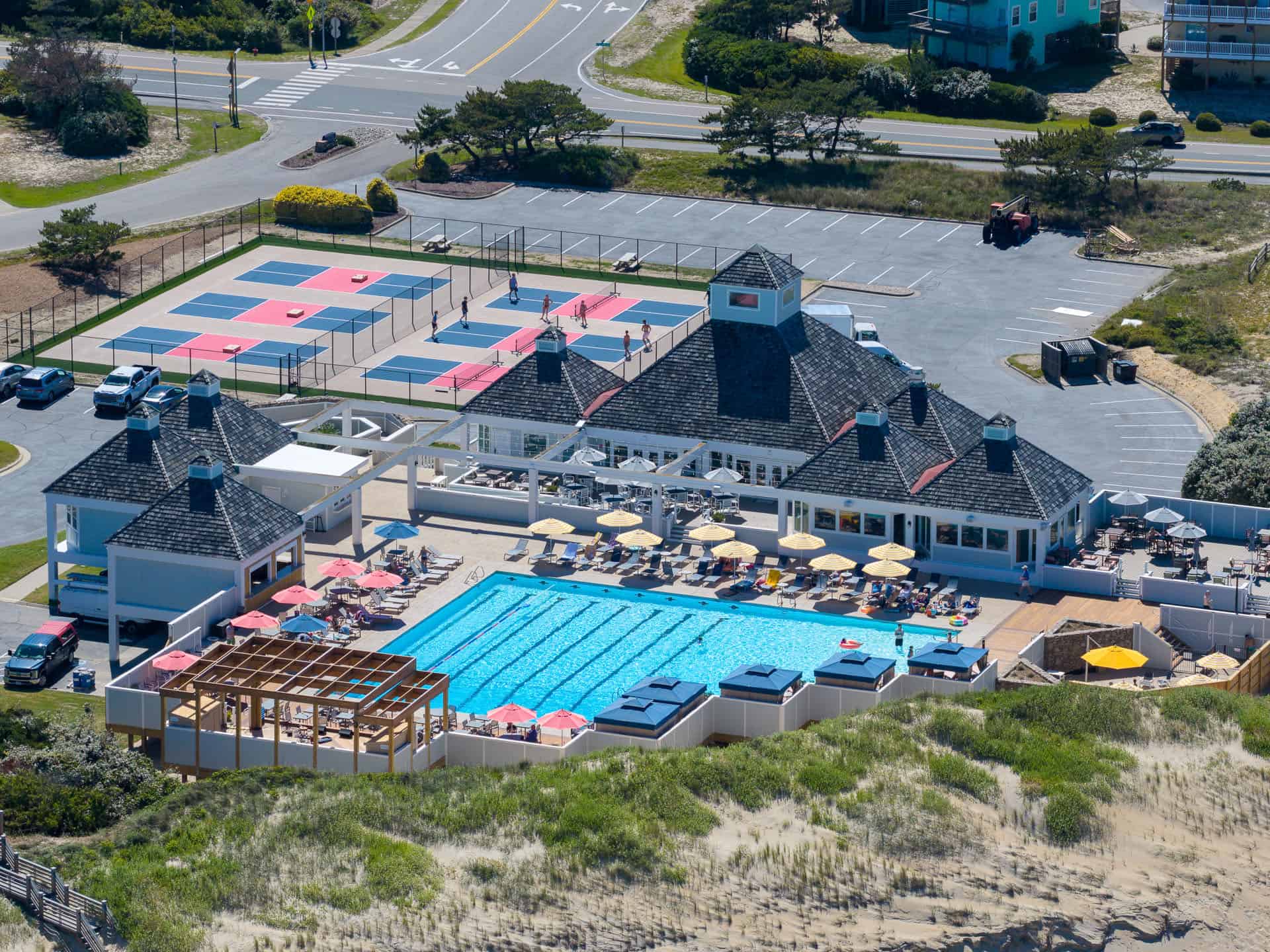 Oceanfront pool with beach views