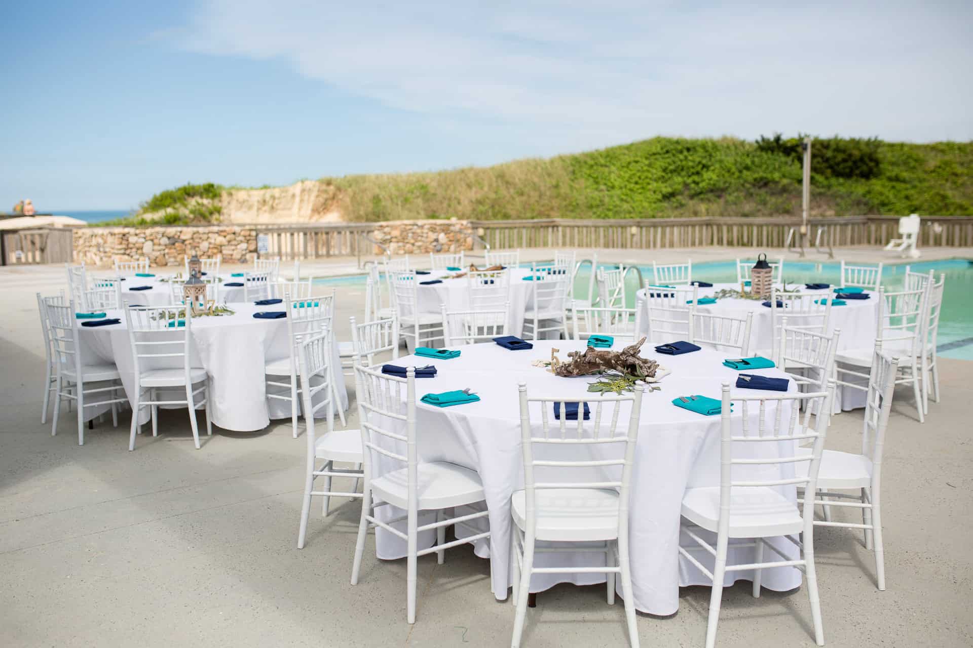 Outdoor event space at Village Beach Club