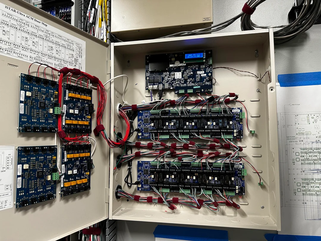 Commercial access control panel and low-voltage wiring installation